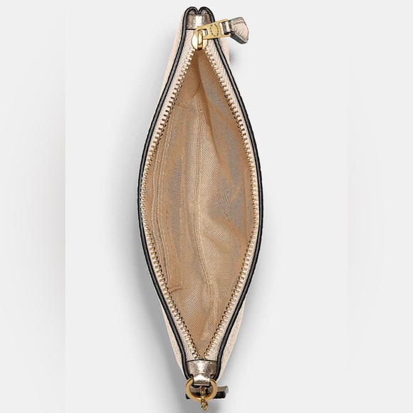 Coach Gold Metallic Pebbled Leather Wristlet - Picture 15 of 15